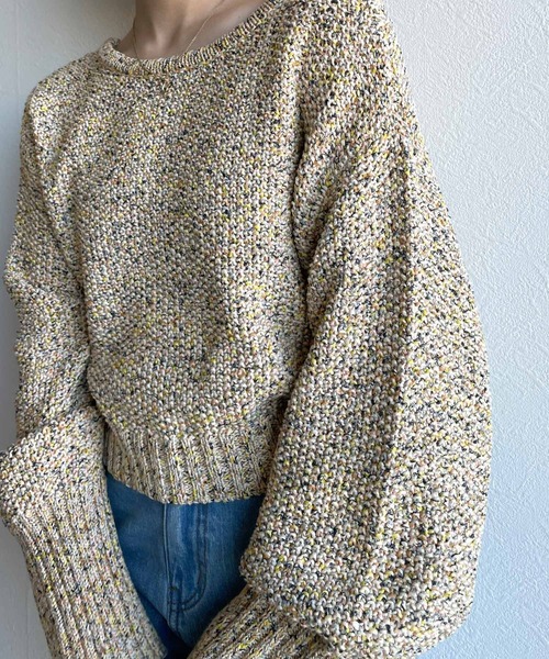 w closet（ダブルクローゼット）の「MIXテープヤーンクロップドカーディガン（カーディガン/ボレロ・レディース・ピンク/イエロー系・FREE）」の18枚目の写真