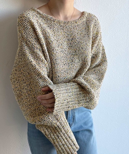 w closet（ダブルクローゼット）の「MIXテープヤーンクロップドカーディガン（カーディガン/ボレロ・レディース・ピンク/イエロー系・FREE）」の6枚目の写真