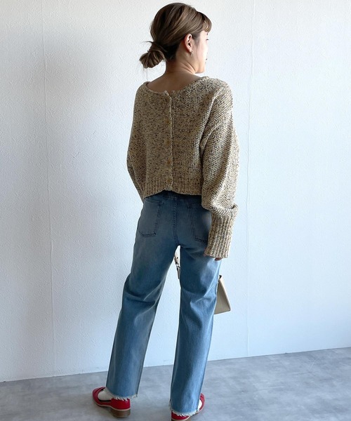 w closet（ダブルクローゼット）の「MIXテープヤーンクロップドカーディガン（カーディガン/ボレロ・レディース・ピンク/イエロー系・FREE）」の12枚目の写真