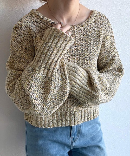 w closet（ダブルクローゼット）の「MIXテープヤーンクロップドカーディガン（カーディガン/ボレロ・レディース・ピンク/イエロー系・FREE）」の21枚目の写真