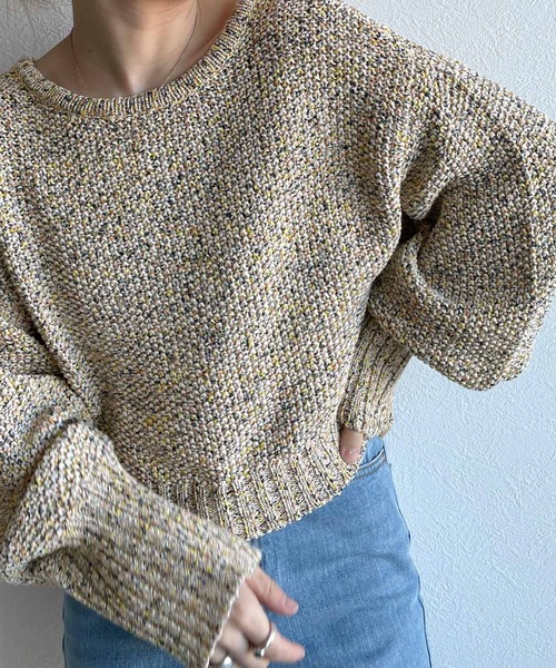 w closet（ダブルクローゼット）の「MIXテープヤーンクロップドカーディガン（カーディガン/ボレロ・レディース・ピンク/イエロー系・FREE）」の15枚目の写真