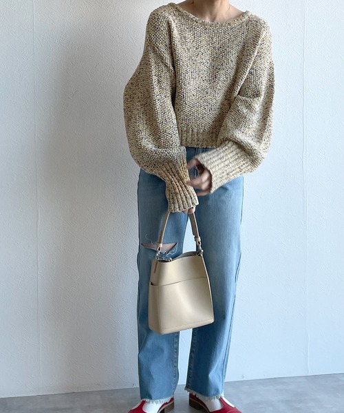 w closet（ダブルクローゼット）の「MIXテープヤーンクロップドカーディガン（カーディガン/ボレロ・レディース・ピンク/イエロー系・FREE）」の19枚目の写真