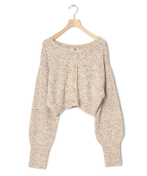 w closet（ダブルクローゼット）の「MIXテープヤーンクロップドカーディガン（カーディガン/ボレロ・レディース・ピンク/イエロー系・FREE）」の17枚目の写真