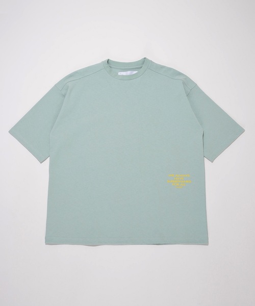SUPERTHANKS（スーパーサンクス）の「バックプリントワンポイントビッグシルエットTシャツ（ユニセックス）（Tシャツ/カットソー・メンズ・ミント/ブラック×ブルー/ホワイト×レッド・S/M/L）」の7枚目の写真