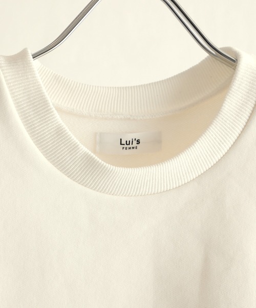 Lui's（ルイス）の「裏毛ストライプ切替ボリュームスリーブトップス（Tシャツ/カットソー・レディース・ホワイト/ブラック/グリーン・FREE）」の11枚目の写真