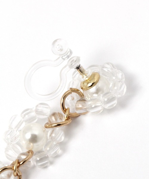 Me%(ミィパーセント)の「クリアIラインビーズイヤリング(イヤリング・レディース・グレー系その他/ホワイト・FREE)」の8枚目の写真