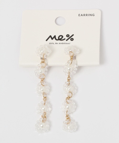 Me%(ミィパーセント)の「クリアIラインビーズイヤリング(イヤリング・レディース・グレー系その他/ホワイト・FREE)」の9枚目の写真