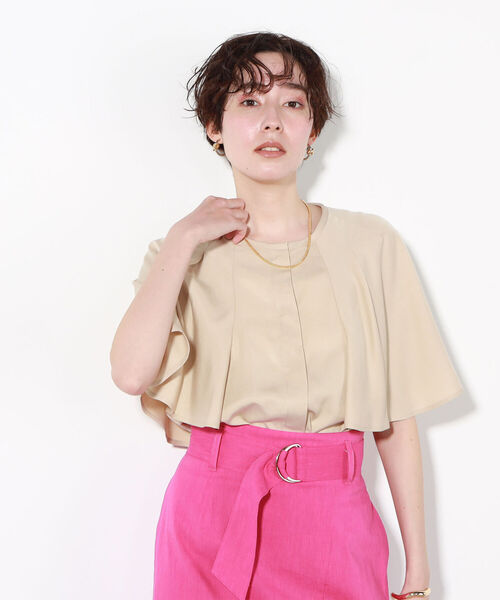 NOLLEY’S(ノーリーズ)の「◇【WEB限定】ドゥーツイルクロス袖フレアブラウス(シャツ/ブラウス・レディース・ベージュ/ライトブルー/ブラック/オフホワイト・FREE)」の3枚目の写真