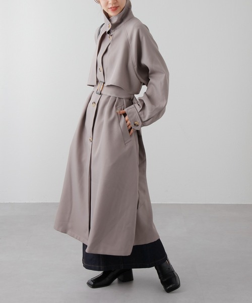COLONY 2139（コロニートゥーワンスリーナイン）の「WEB・一部店舗限定/2WAYカラーボリュームスリーブコート（トレンチコート・レディース・ブラック/アイボリー/モカ/グレイッシュベージュ/ベージュ/カーキ・FREE）」の4枚目の写真