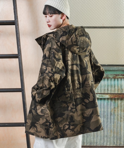 kutir（クティール）の「ミリタリーカモフラ柄スノーパーカー（その他アウター・レディース・チャコールグレー/カーキ・FREE）」の4枚目の写真
