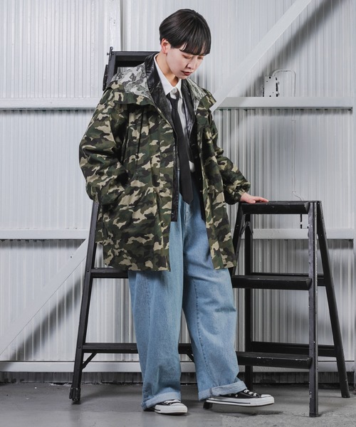 kutir（クティール）の「ミリタリーカモフラ柄スノーパーカー（その他アウター・レディース・チャコールグレー/カーキ・FREE）」の10枚目の写真