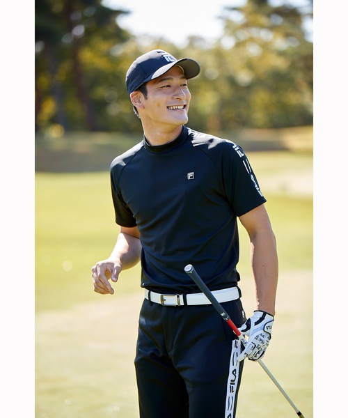 FILA GOLF(フィラゴルフ )の「【FILA GOLF:フィラゴルフ】スムースモックネックシャツ ゴルフウェア(Tシャツ/カットソー・メンズ・ホワイト/ブラック/ネイビー/ブルー・MEDIUM/LARGE/X-LARGE)」の6枚目の写真