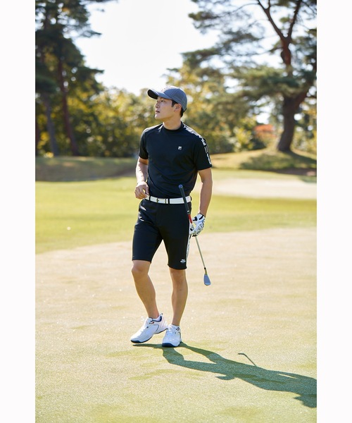FILA GOLF(フィラゴルフ )の「【FILA GOLF:フィラゴルフ】スムースモックネックシャツ ゴルフウェア(Tシャツ/カットソー・メンズ・ホワイト/ブラック/ネイビー/ブルー・MEDIUM/LARGE/X-LARGE)」の9枚目の写真