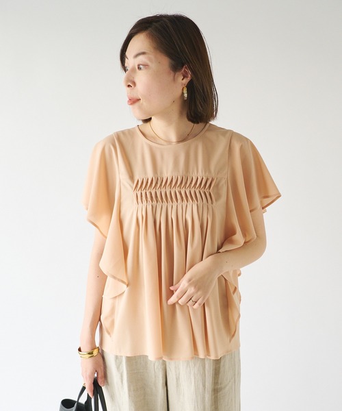 RIVE DROITE（リヴドロワ）の「WEB限定/シアーマンスブラウス（シャツ/ブラウス・レディース・グレー系その他/オレンジ/マスタード・FREE）」の7枚目の写真