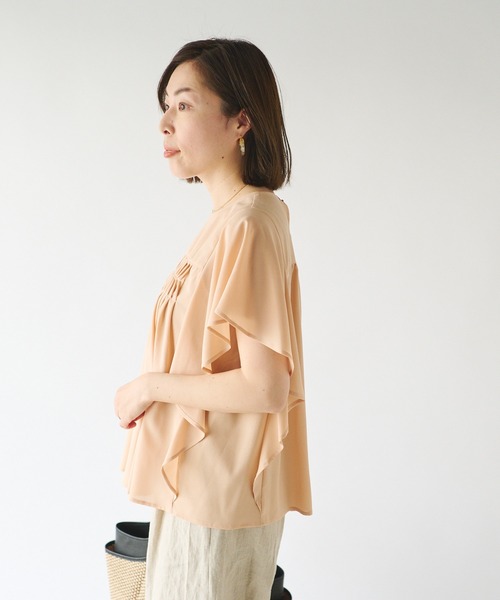 RIVE DROITE（リヴドロワ）の「WEB限定/シアーマンスブラウス（シャツ/ブラウス・レディース・グレー系その他/オレンジ/マスタード・FREE）」の8枚目の写真