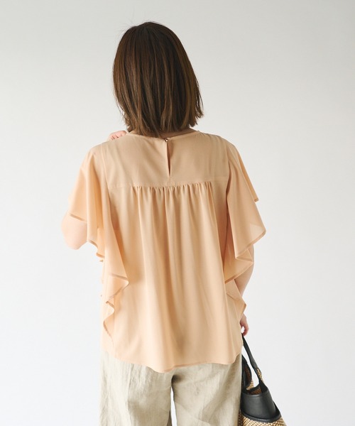 RIVE DROITE（リヴドロワ）の「WEB限定/シアーマンスブラウス（シャツ/ブラウス・レディース・グレー系その他/オレンジ/マスタード・FREE）」の10枚目の写真