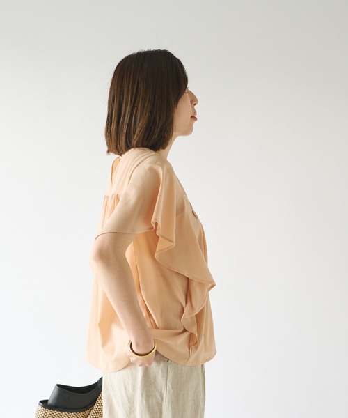RIVE DROITE（リヴドロワ）の「WEB限定/シアーマンスブラウス（シャツ/ブラウス・レディース・グレー系その他/オレンジ/マスタード・FREE）」の9枚目の写真