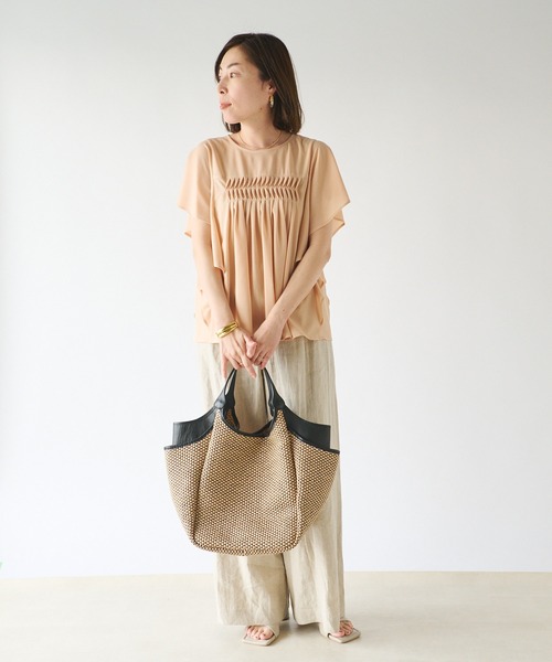 RIVE DROITE（リヴドロワ）の「WEB限定/シアーマンスブラウス（シャツ/ブラウス・レディース・グレー系その他/オレンジ/マスタード・FREE）」の17枚目の写真