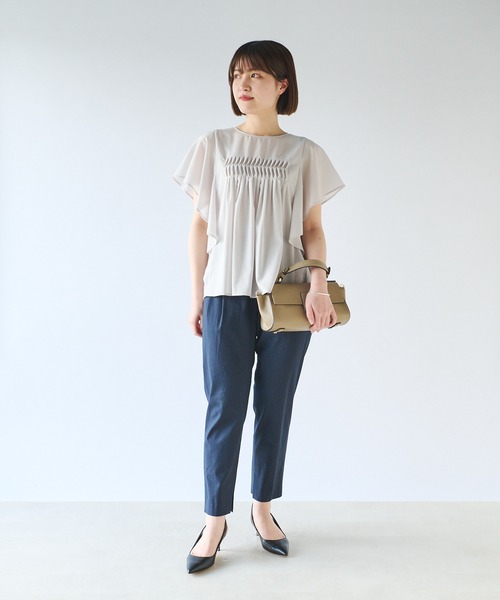 RIVE DROITE（リヴドロワ）の「WEB限定/シアーマンスブラウス（シャツ/ブラウス・レディース・グレー系その他/オレンジ/マスタード・FREE）」の14枚目の写真