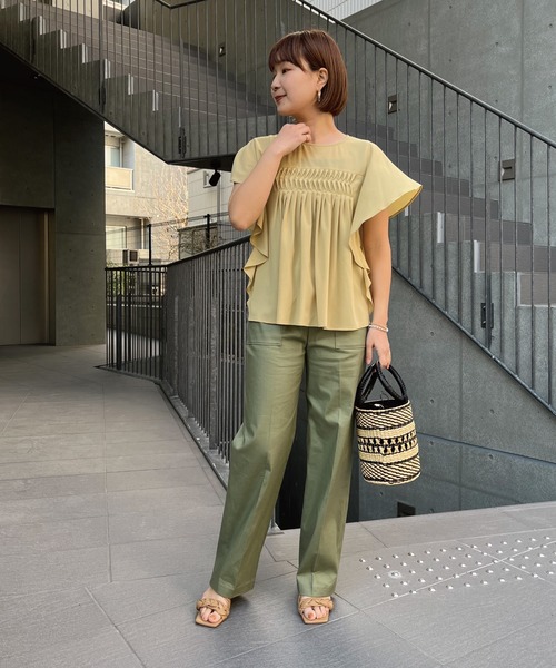 RIVE DROITE（リヴドロワ）の「WEB限定/シアーマンスブラウス（シャツ/ブラウス・レディース・グレー系その他/オレンジ/マスタード・FREE）」の20枚目の写真