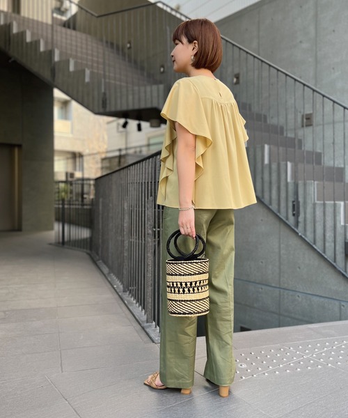 RIVE DROITE（リヴドロワ）の「WEB限定/シアーマンスブラウス（シャツ/ブラウス・レディース・グレー系その他/オレンジ/マスタード・FREE）」の22枚目の写真