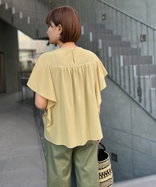 RIVE DROITE（リヴドロワ）の「WEB限定/シアーマンスブラウス（シャツ/ブラウス・レディース・グレー系その他/オレンジ/マスタード・FREE）」の13枚目の写真