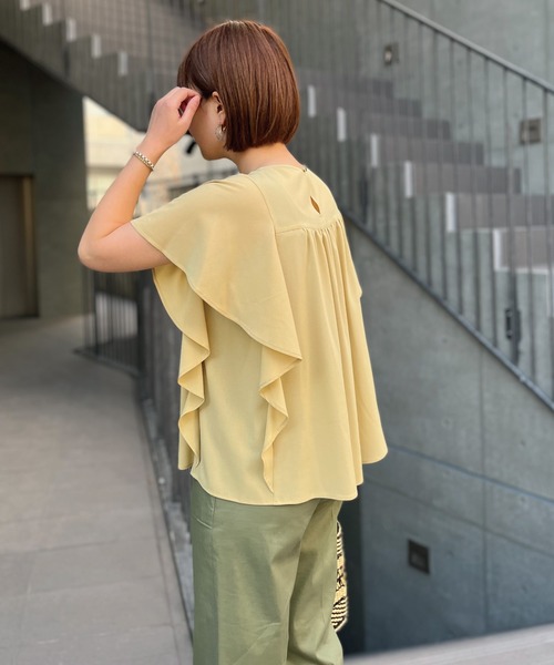 RIVE DROITE（リヴドロワ）の「WEB限定/シアーマンスブラウス（シャツ/ブラウス・レディース・グレー系その他/オレンジ/マスタード・FREE）」の12枚目の写真