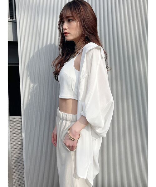 GYDA（ジェイダ）の「ワンショルtieデザインキャミビスチェ（キャミソール・レディース・ブラック/オフホワイト・FREE）」の6枚目の写真