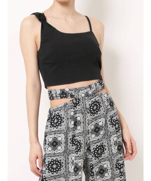 GYDA（ジェイダ）の「ワンショルtieデザインキャミビスチェ（キャミソール・レディース・ブラック/オフホワイト・FREE）」の12枚目の写真