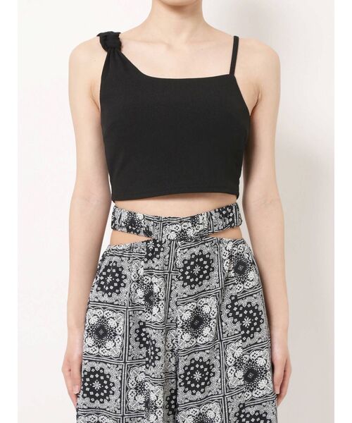 GYDA（ジェイダ）の「ワンショルtieデザインキャミビスチェ（キャミソール・レディース・ブラック/オフホワイト・FREE）」の11枚目の写真