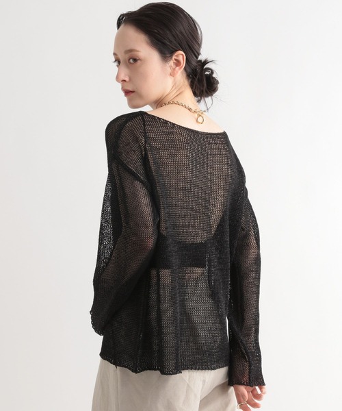 新品⭐︎リネン混ボートネックニット BABYLONE（バビロン）の「BABYLONE / リネン混ボートネックプル