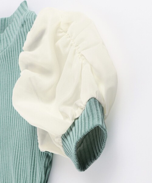 BRANSHES(ブランシェス)の「袖シフォンTシャツ(Tシャツ/カットソー・キッズ・グリーン/ベージュ・110/130/140/150/100/120/160)」の22枚目の写真