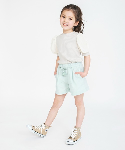BRANSHES(ブランシェス)の「袖シフォンTシャツ(Tシャツ/カットソー・キッズ・グリーン/ベージュ・110/130/140/150/100/120/160)」の4枚目の写真