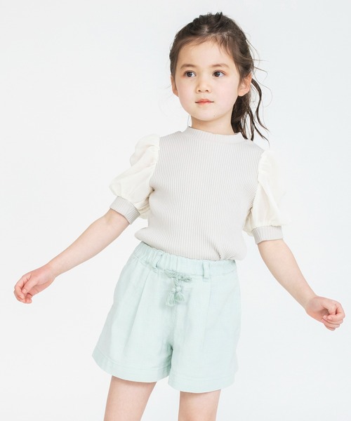 BRANSHES(ブランシェス)の「袖シフォンTシャツ(Tシャツ/カットソー・キッズ・グリーン/ベージュ・110/130/140/150/100/120/160)」の6枚目の写真