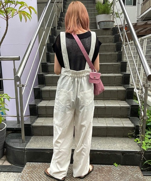 byYOUANCE（バイユアンス）の「リネンライクサロペット（サロペット/オーバーオール・レディース・ホワイト/ブラック/カーキ・FREE）」の6枚目の写真