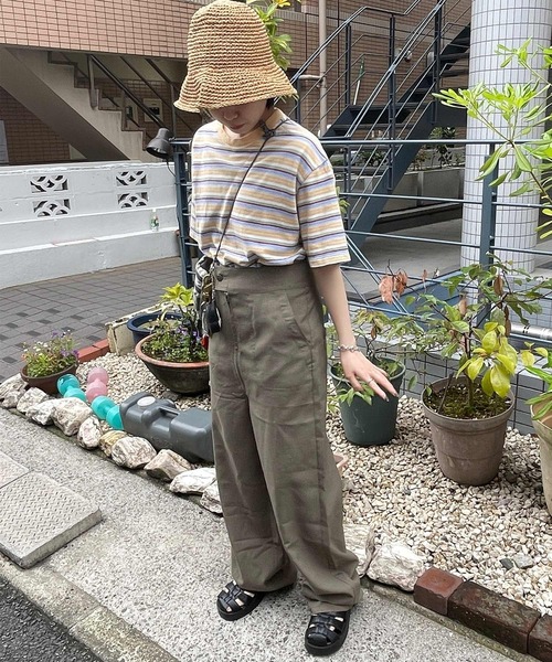 byYOUANCE（バイユアンス）の「リネンライクサロペット（サロペット/オーバーオール・レディース・ホワイト/ブラック/カーキ・FREE）」の11枚目の写真