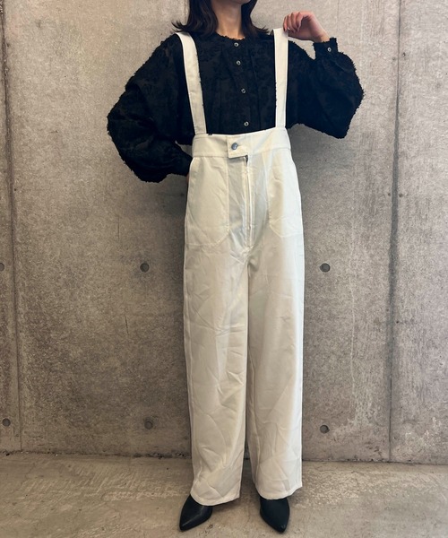 byYOUANCE（バイユアンス）の「リネンライクサロペット（サロペット/オーバーオール・レディース・ホワイト/ブラック/カーキ・FREE）」の13枚目の写真