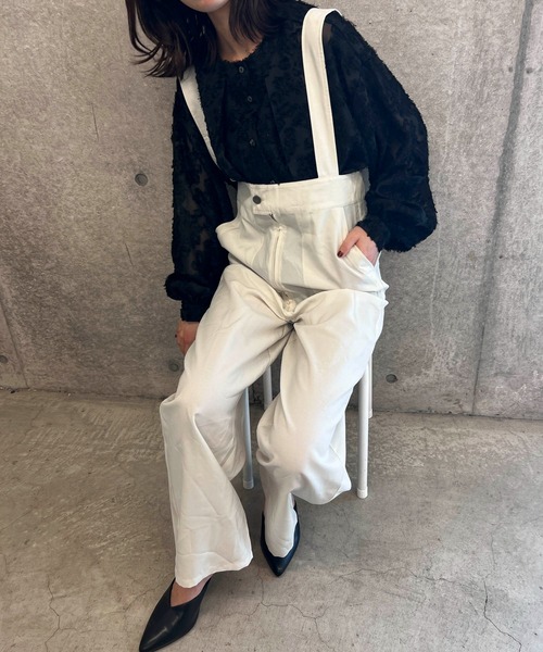 byYOUANCE（バイユアンス）の「リネンライクサロペット（サロペット/オーバーオール・レディース・ホワイト/ブラック/カーキ・FREE）」の14枚目の写真