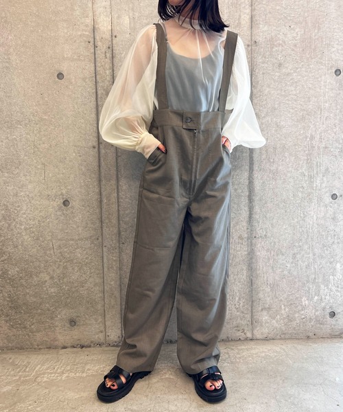 byYOUANCE（バイユアンス）の「リネンライクサロペット（サロペット/オーバーオール・レディース・ホワイト/ブラック/カーキ・FREE）」の15枚目の写真