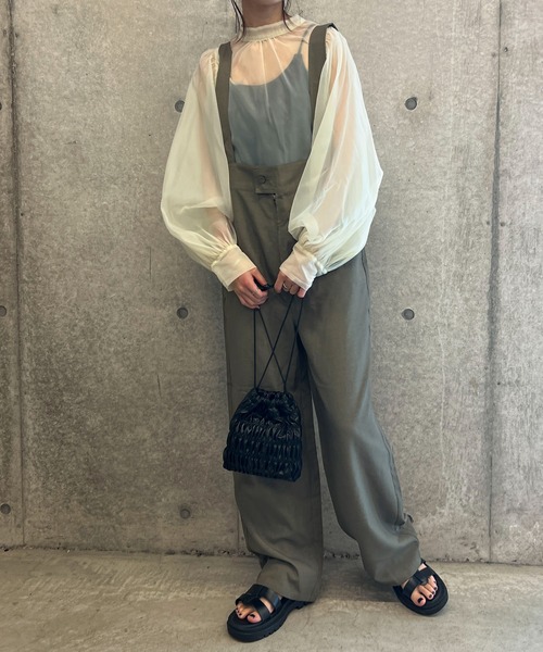 byYOUANCE（バイユアンス）の「リネンライクサロペット（サロペット/オーバーオール・レディース・ホワイト/ブラック/カーキ・FREE）」の17枚目の写真