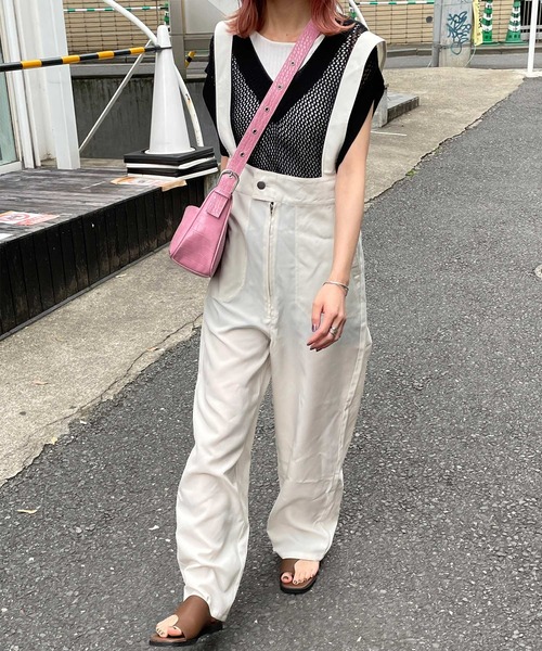 byYOUANCE（バイユアンス）の「リネンライクサロペット（サロペット/オーバーオール・レディース・ホワイト/ブラック/カーキ・FREE）」の20枚目の写真