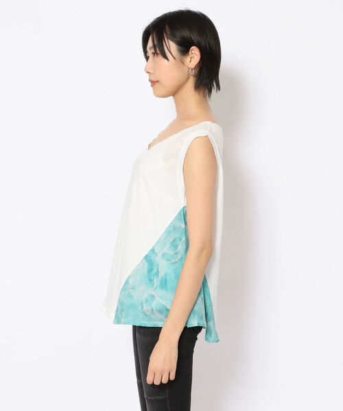 KMRii（ケムリ）の「【別注】KMRii/ケムリ/LAYERED MAGNOLIA TOP/RFL（Tシャツ/カットソー・レディース・ホワイト/ブラック・SMALL）」の3枚目の写真