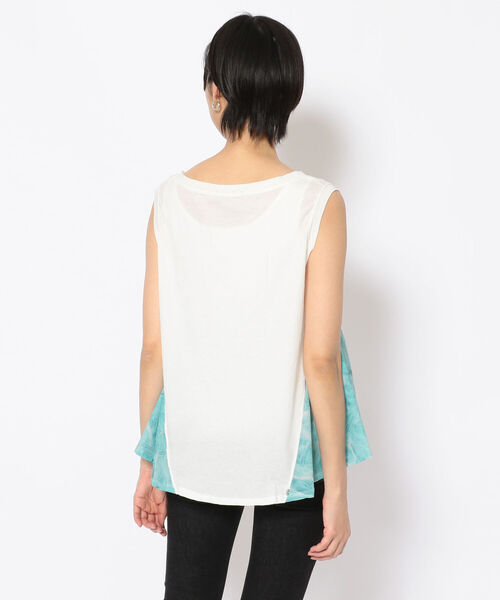 KMRii（ケムリ）の「【別注】KMRii/ケムリ/LAYERED MAGNOLIA TOP/RFL（Tシャツ/カットソー・レディース・ホワイト/ブラック・SMALL）」の4枚目の写真