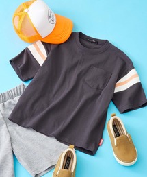 SHISKY（シスキー）の「SHISKY / シスキー ビックシルエット 袖リブライン ポケット付き Tシャツ 半袖 キッズ（Tシャツ/カットソー・キッズ）」