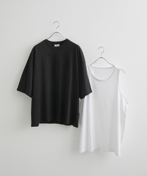 JUNRED（ジュンレッド）の「【tai x JUNRed】ルーズシルエットアンサンブル（Tシャツ＋タンクトップセット）（Tシャツ/カットソー・メンズ・ホワイト/ブラック/グリーン系その他2/ブルー系その他4・S/M/L）」の6枚目の写真