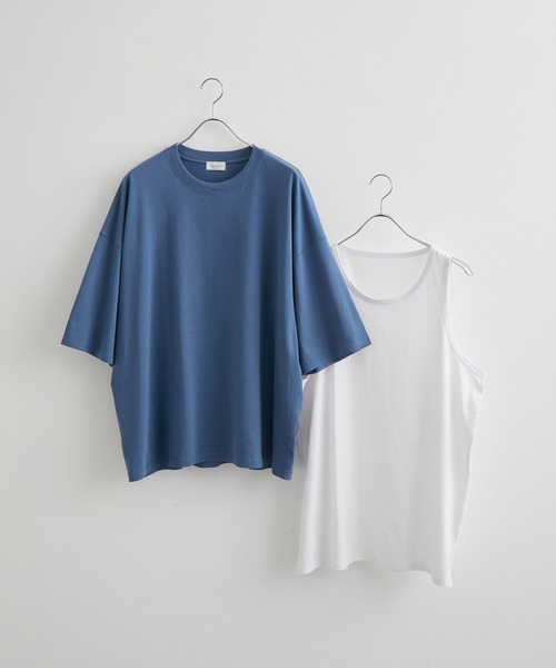 JUNRED（ジュンレッド）の「【tai x JUNRed】ルーズシルエットアンサンブル（Tシャツ＋タンクトップセット）（Tシャツ/カットソー・メンズ・ホワイト/ブラック/グリーン系その他2/ブルー系その他4・S/M/L）」の8枚目の写真