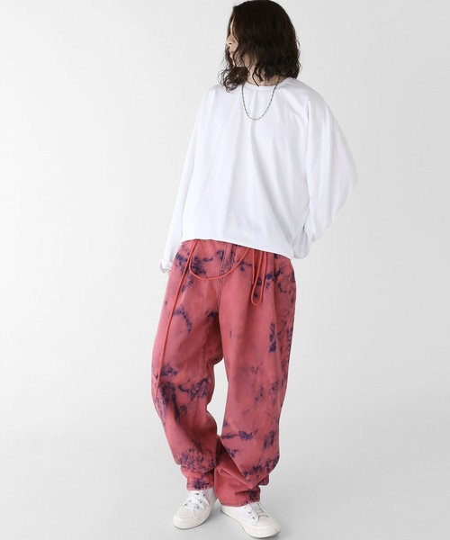 minsobi（ミンソビ）の「タイダイデニムバルーンパンツ（デニムパンツ・メンズ・パープル/ピンク・FREE）」の22枚目の写真