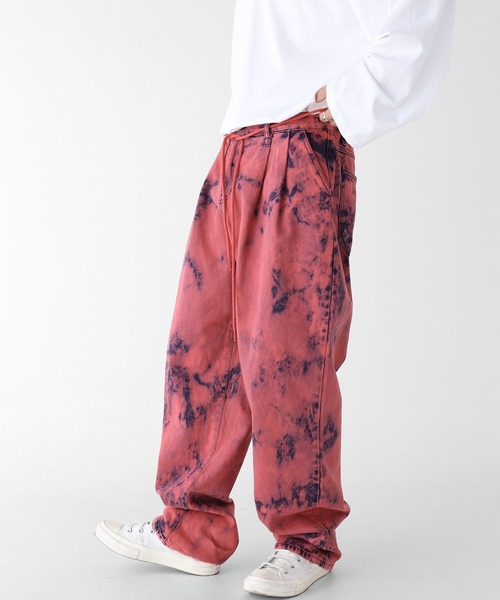 minsobi（ミンソビ）の「タイダイデニムバルーンパンツ（デニムパンツ・メンズ・パープル/ピンク・FREE）」の20枚目の写真