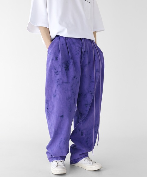 minsobi（ミンソビ）の「タイダイデニムバルーンパンツ（デニムパンツ・メンズ・パープル/ピンク・FREE）」の14枚目の写真