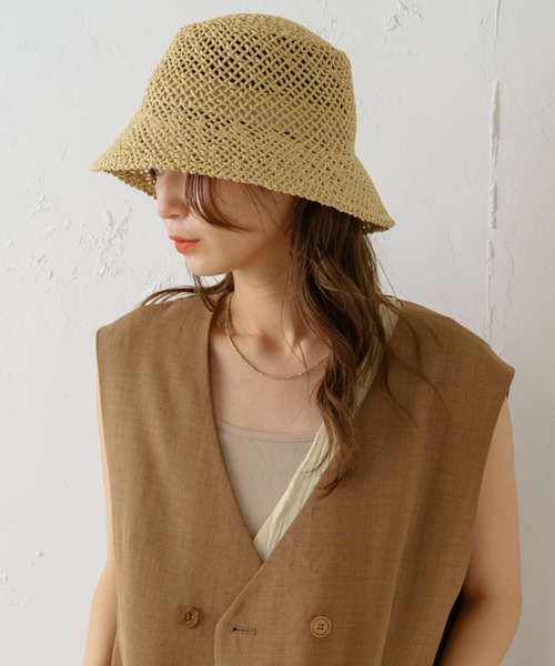 Kastane（カスタネ）の「メッシュバケットハット（ハット・レディース・ブラック/ライトベージュ・FREE）」の14枚目の写真